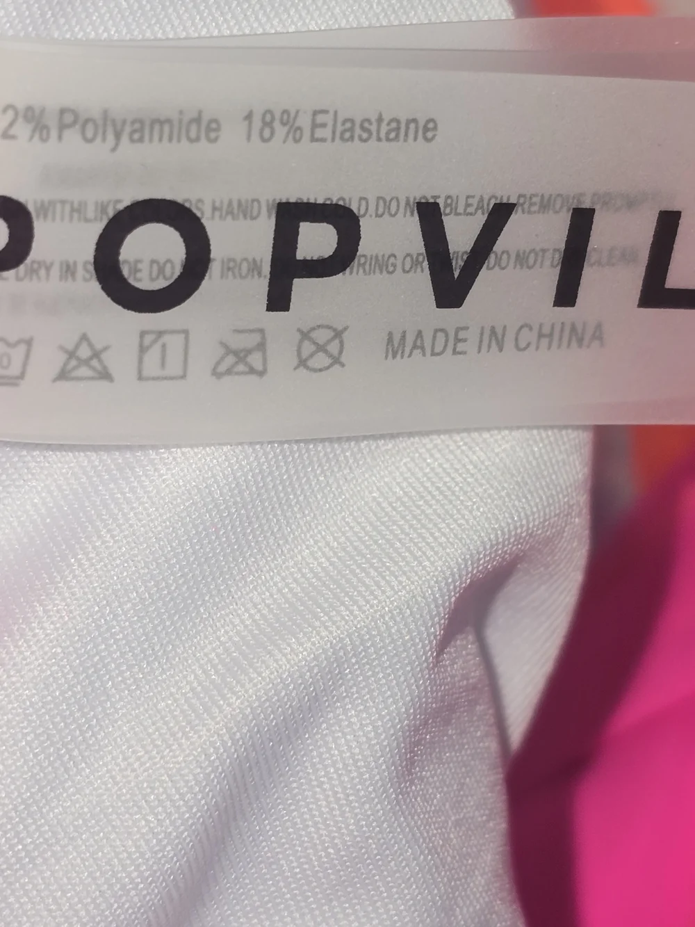 POPVIL TRIANGLE COLOR BLOCK BIKINI SET VIBRANT BLUE PINK ORANGE WOMENS MED NWT - Picture 8 of 10